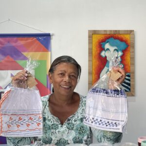 Pano de prato com bordados